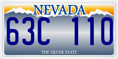 NV license plate 63C110