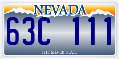 NV license plate 63C111