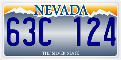 NV license plate 63C124