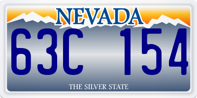 NV license plate 63C154