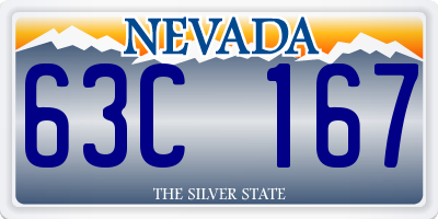 NV license plate 63C167