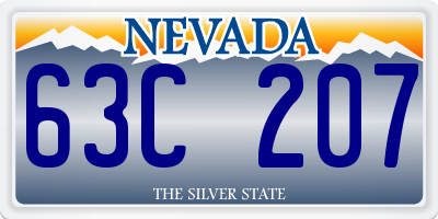 NV license plate 63C207