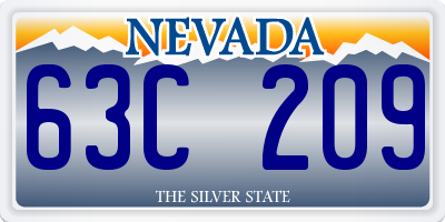 NV license plate 63C209