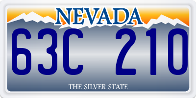 NV license plate 63C210