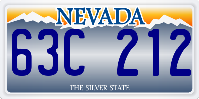 NV license plate 63C212