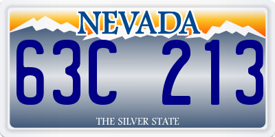 NV license plate 63C213