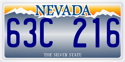 NV license plate 63C216