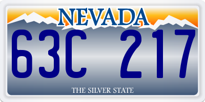 NV license plate 63C217