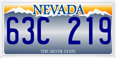 NV license plate 63C219