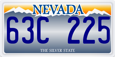 NV license plate 63C225