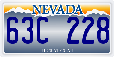 NV license plate 63C228