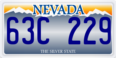 NV license plate 63C229