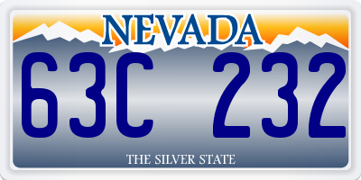 NV license plate 63C232