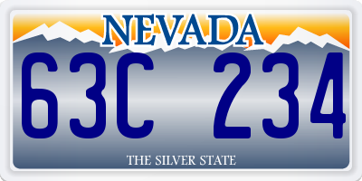 NV license plate 63C234