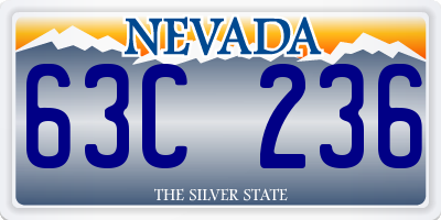 NV license plate 63C236