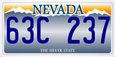 NV license plate 63C237