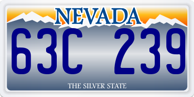 NV license plate 63C239