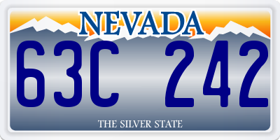 NV license plate 63C242