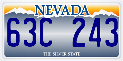 NV license plate 63C243