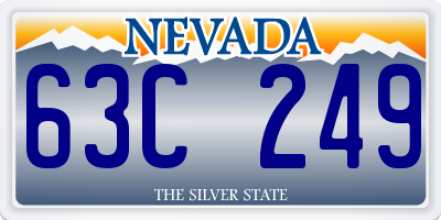 NV license plate 63C249