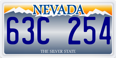 NV license plate 63C254