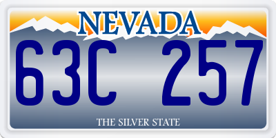NV license plate 63C257