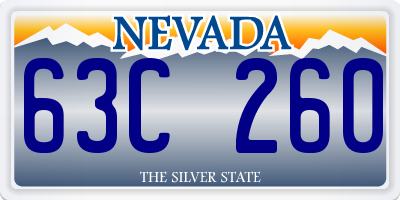 NV license plate 63C260