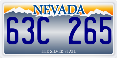 NV license plate 63C265