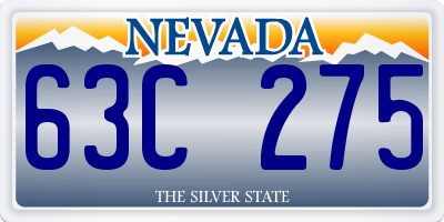 NV license plate 63C275