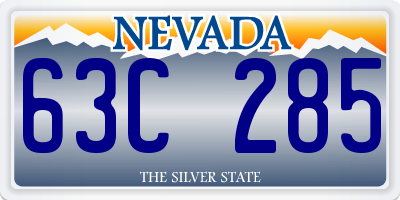 NV license plate 63C285