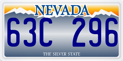 NV license plate 63C296