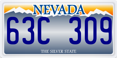 NV license plate 63C309