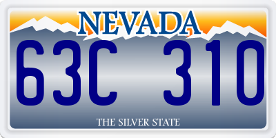 NV license plate 63C310