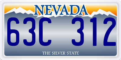 NV license plate 63C312