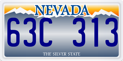 NV license plate 63C313