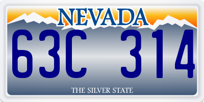 NV license plate 63C314