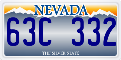 NV license plate 63C332