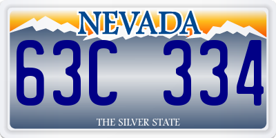 NV license plate 63C334