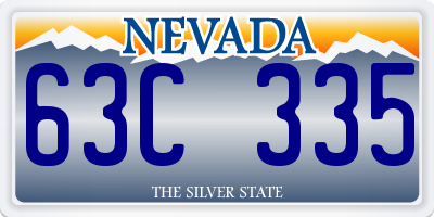 NV license plate 63C335