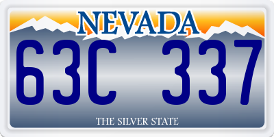 NV license plate 63C337