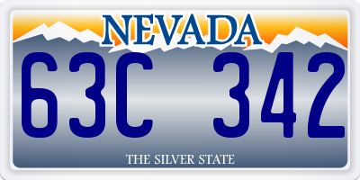 NV license plate 63C342