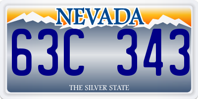 NV license plate 63C343