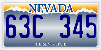 NV license plate 63C345