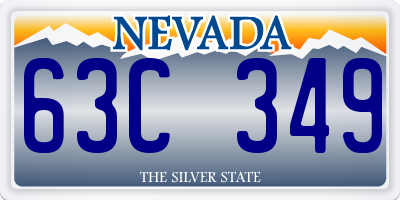 NV license plate 63C349