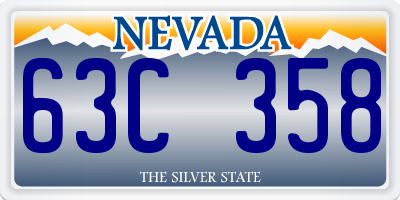 NV license plate 63C358