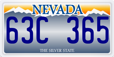 NV license plate 63C365