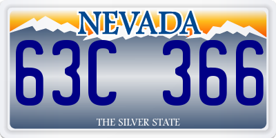 NV license plate 63C366