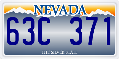 NV license plate 63C371