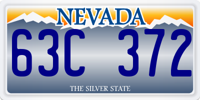 NV license plate 63C372