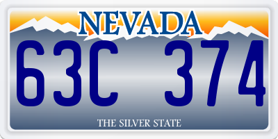 NV license plate 63C374